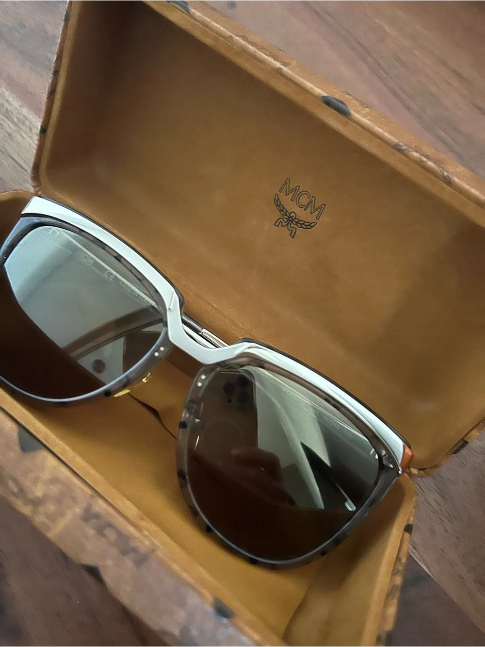 MCM Tortoiseshell Cat-Eye Sunglasses with Gold Logo Plaque